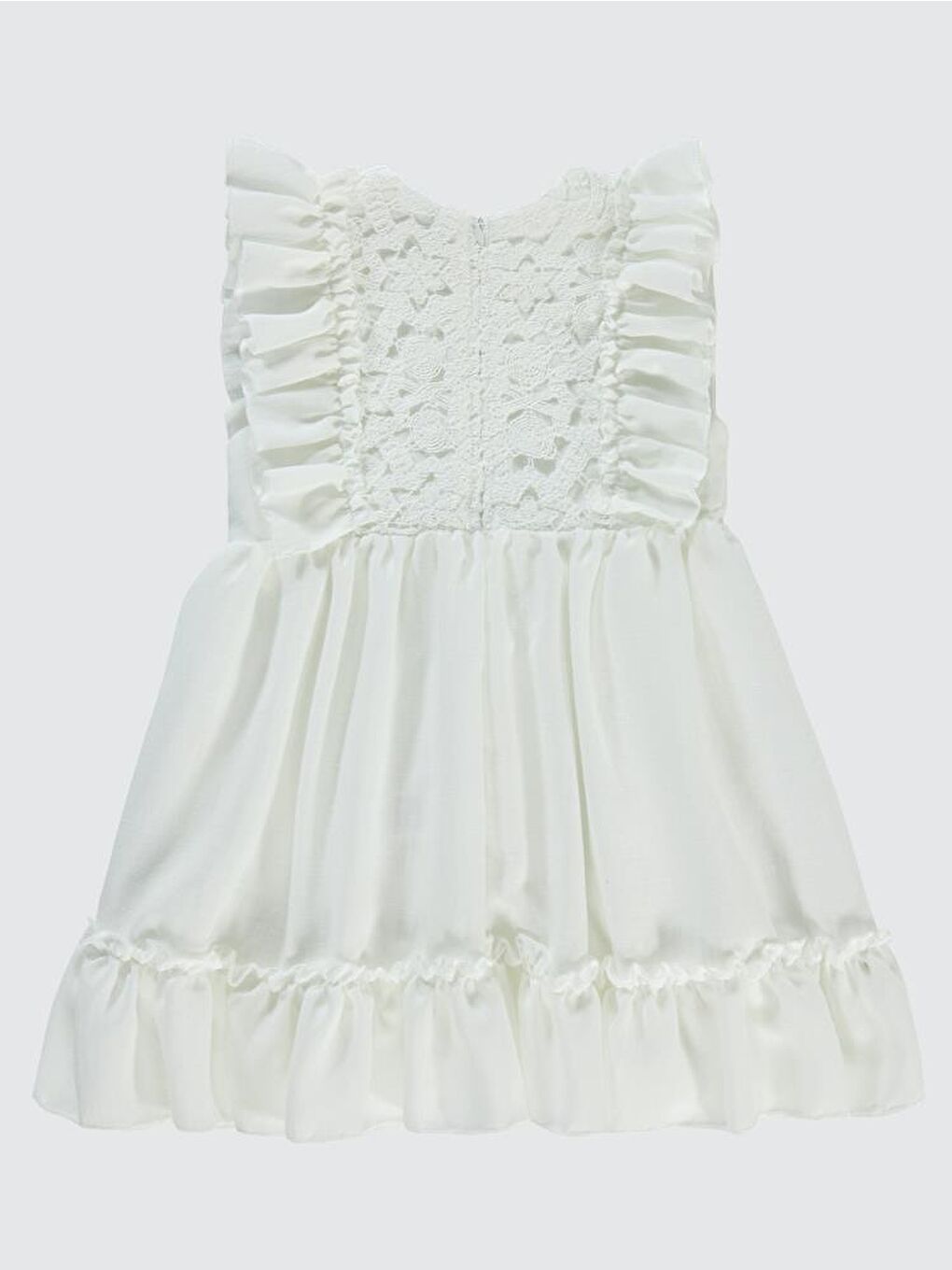 Ekru Girls Fırfırlı 2-5 Yaş Elbise