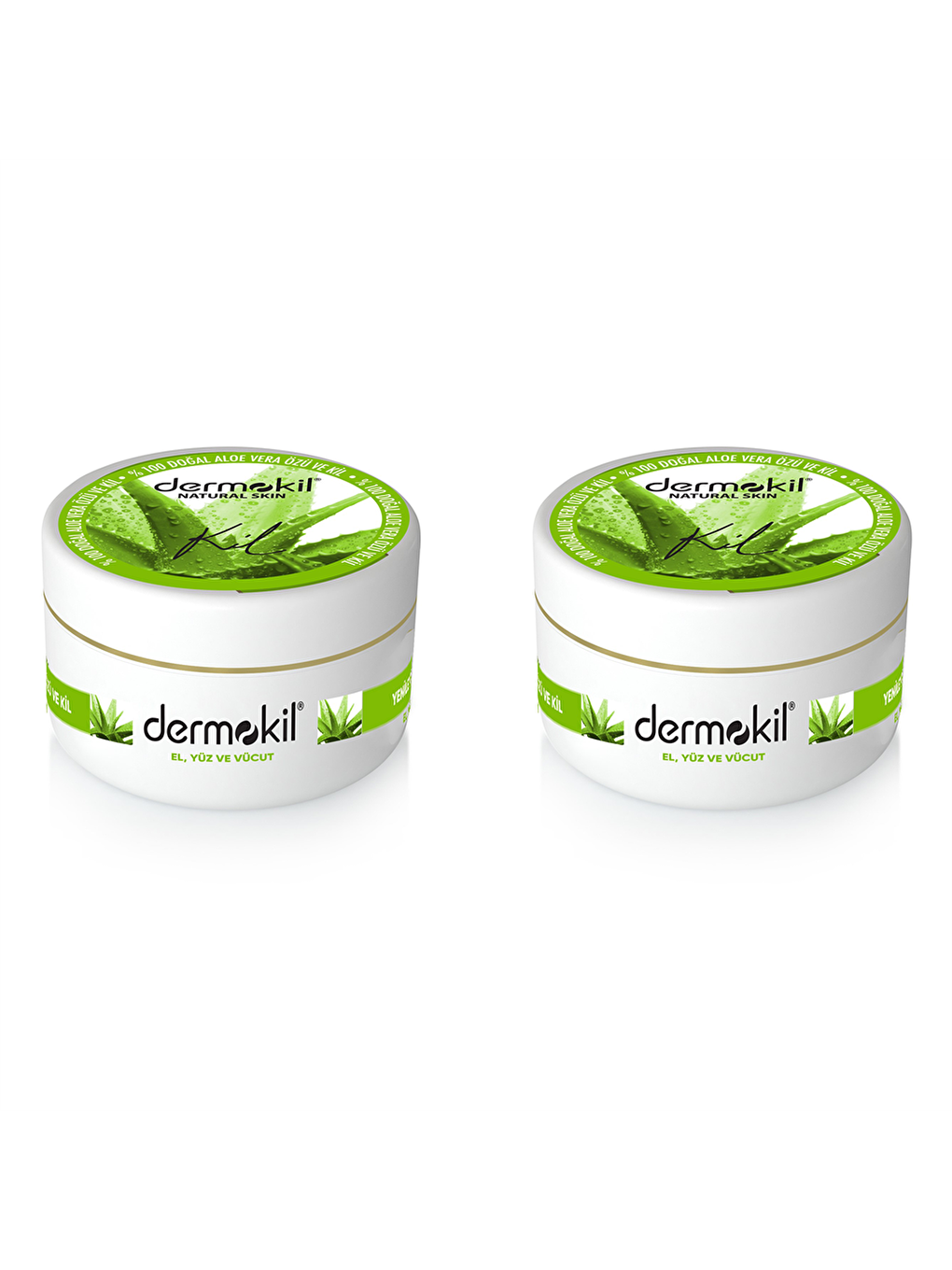 DERMOKIL Beyaz-Pudra El ve Yüz Kremi Aloe Vera 300 ml 2'li Set