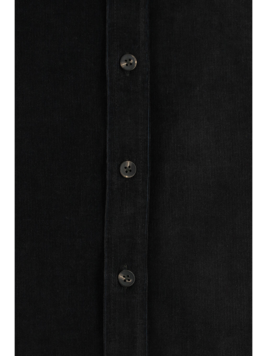 Antrasit Uzun Kol Slim Fit Dar Kesim Kadife Pamuklu Düğmeli Yaka Gömlek-2