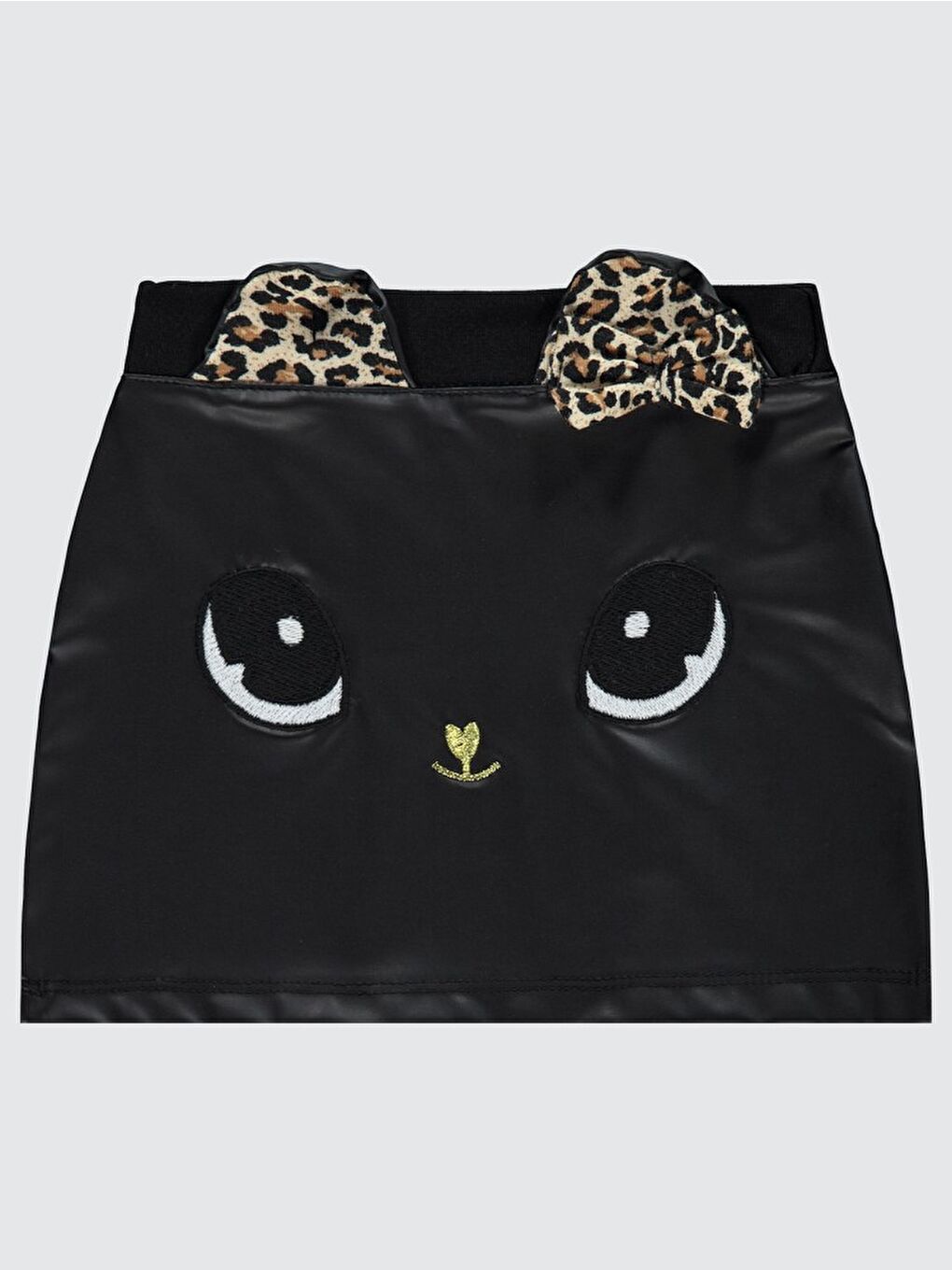 Siyah Girls Kedi Nakışlı 2-5 Yaş Etek-1