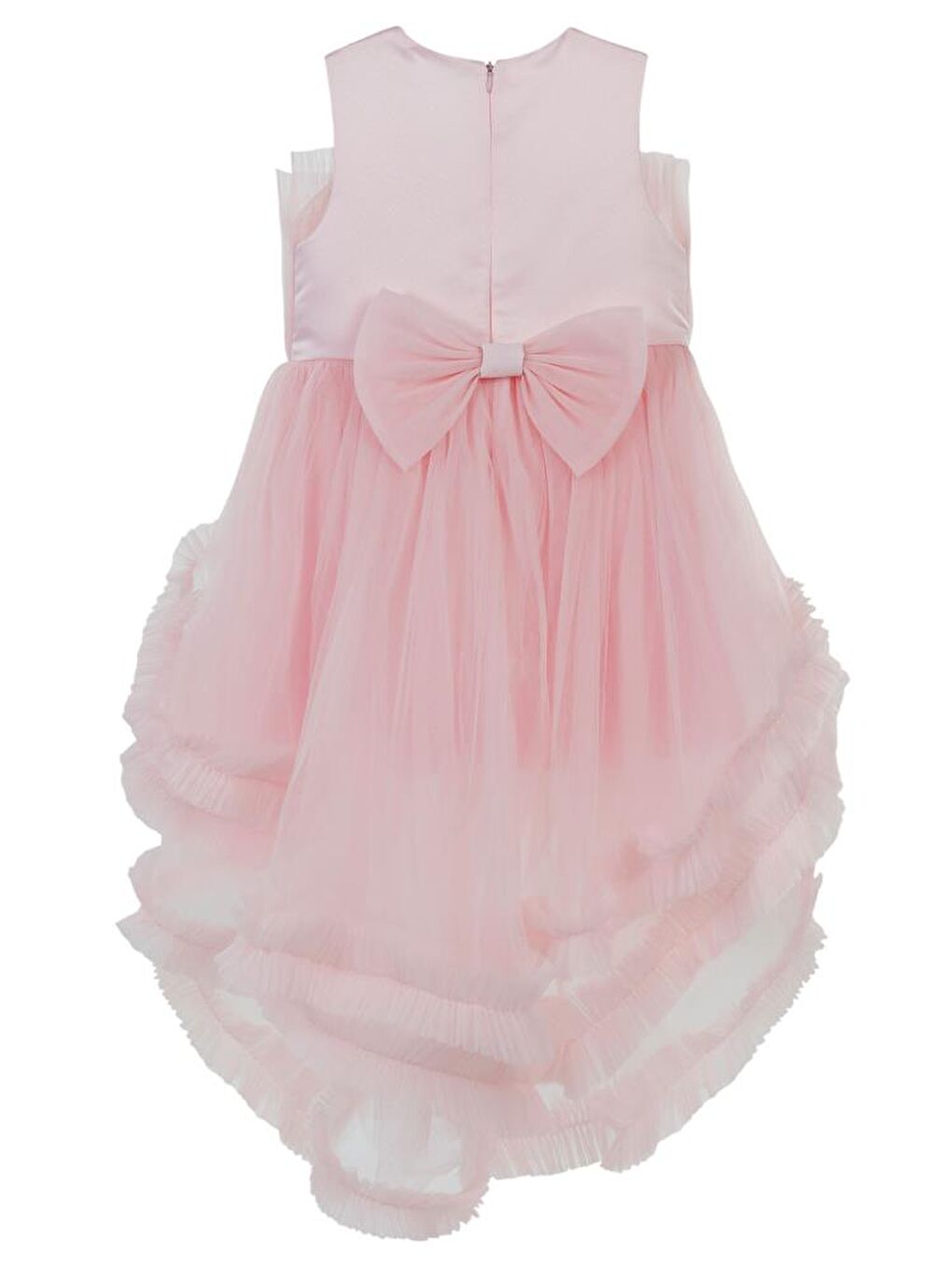 Pembe Girls Kuyruklu Çiçekli 6-9 Yaş Abiye-3