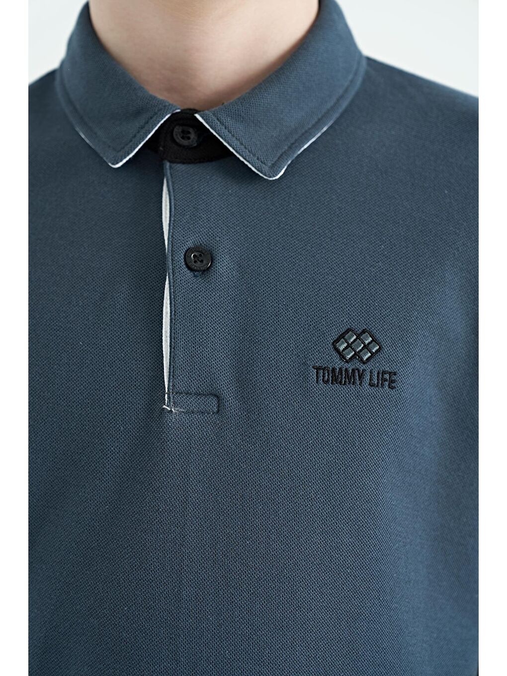 TOMMYLIFE Orman Yeşili Logo Nakışlı Standart Kalıp Polo Yaka Erkek Çocuk T-Shirt - 11083 - 4