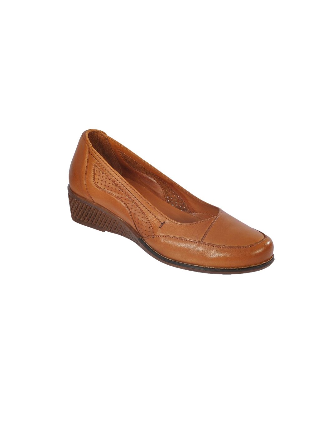 Kahverengi 7839 Hakiki Deri Taba Kadın Klasik Ayakkkabı