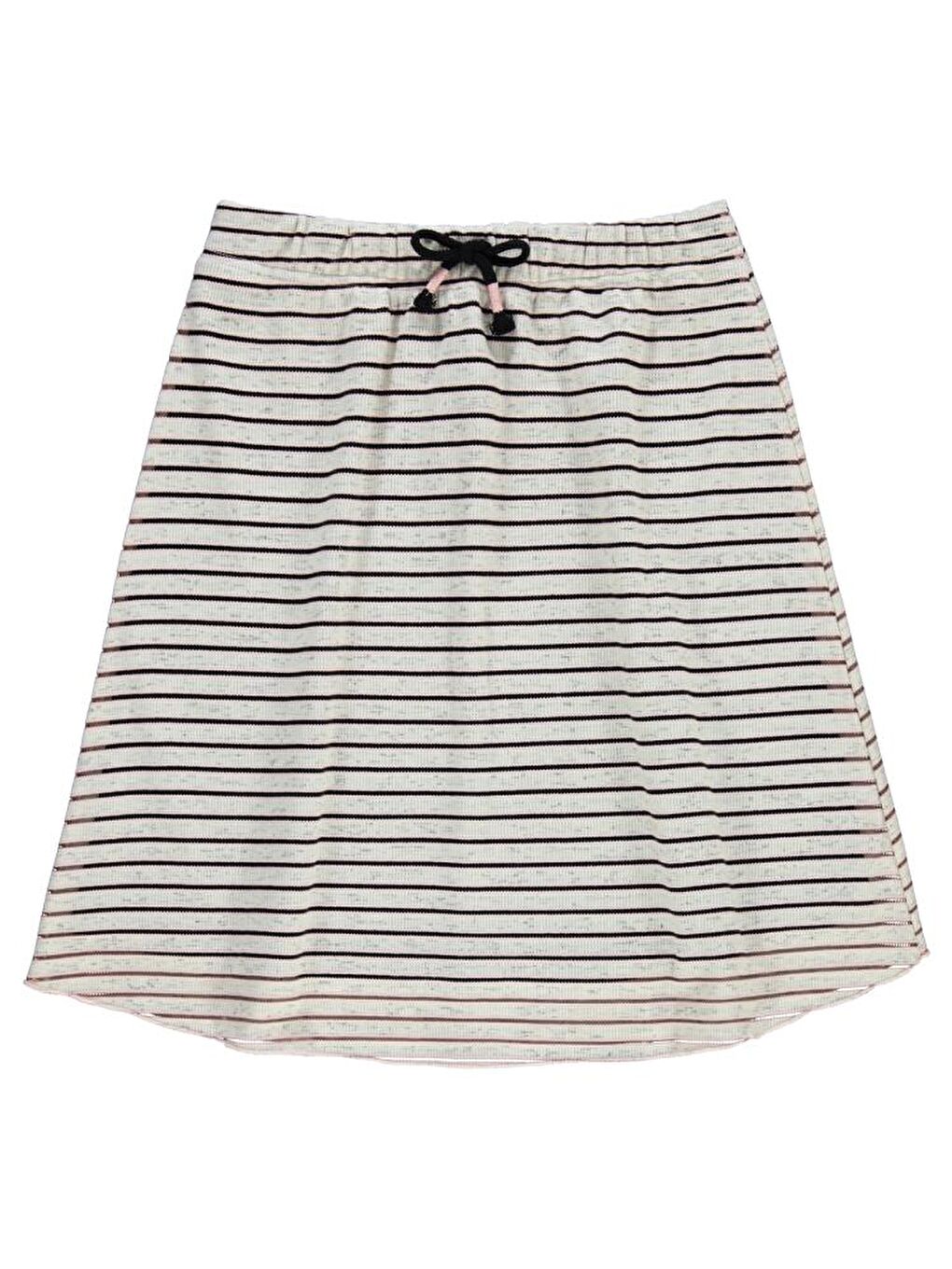 Siyah Girls Tüllü Çizgili 10-13 Yaş Etek-1