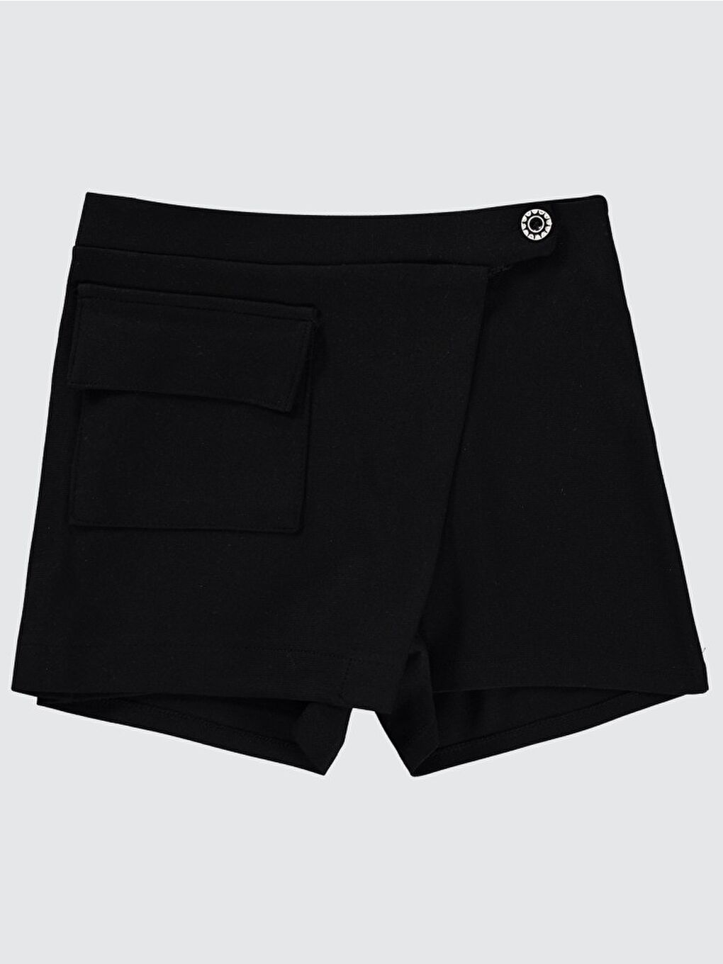 Siyah Girls Büyük Cepli 6-9 Yaş Etek-1