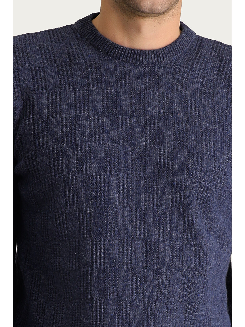 Mavi Bisiklet Yaka Regular Fit Yünlü Desenli Triko Kazak-4