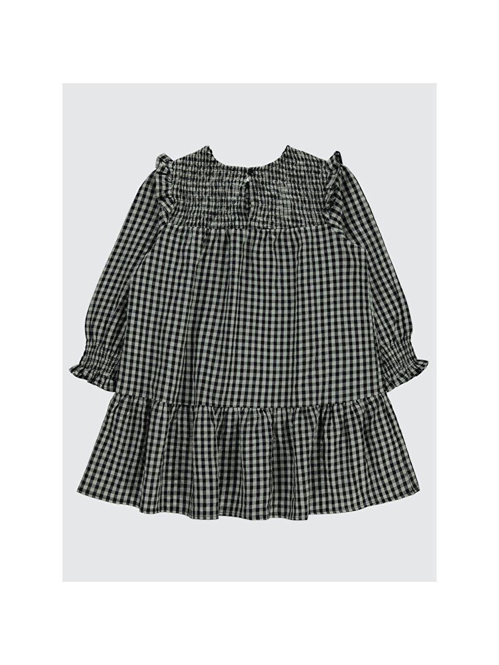 Gri Girls Ekose Desenli 10-13 Yaş Elbise-3