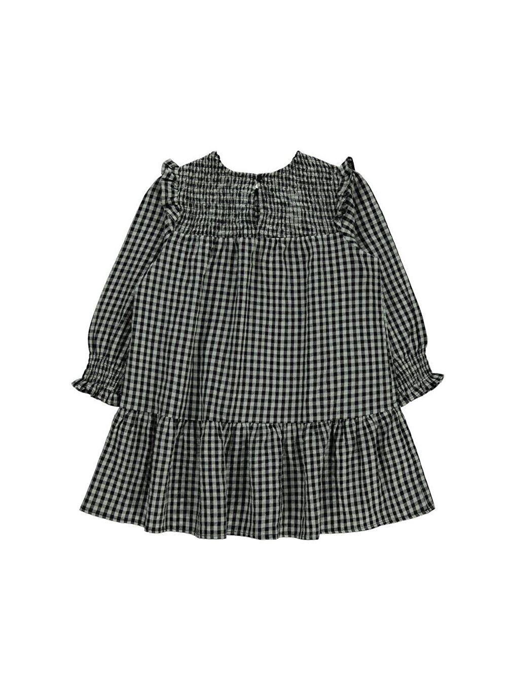 Gri Girls Ekose Desenli 10-13 Yaş Elbise-7