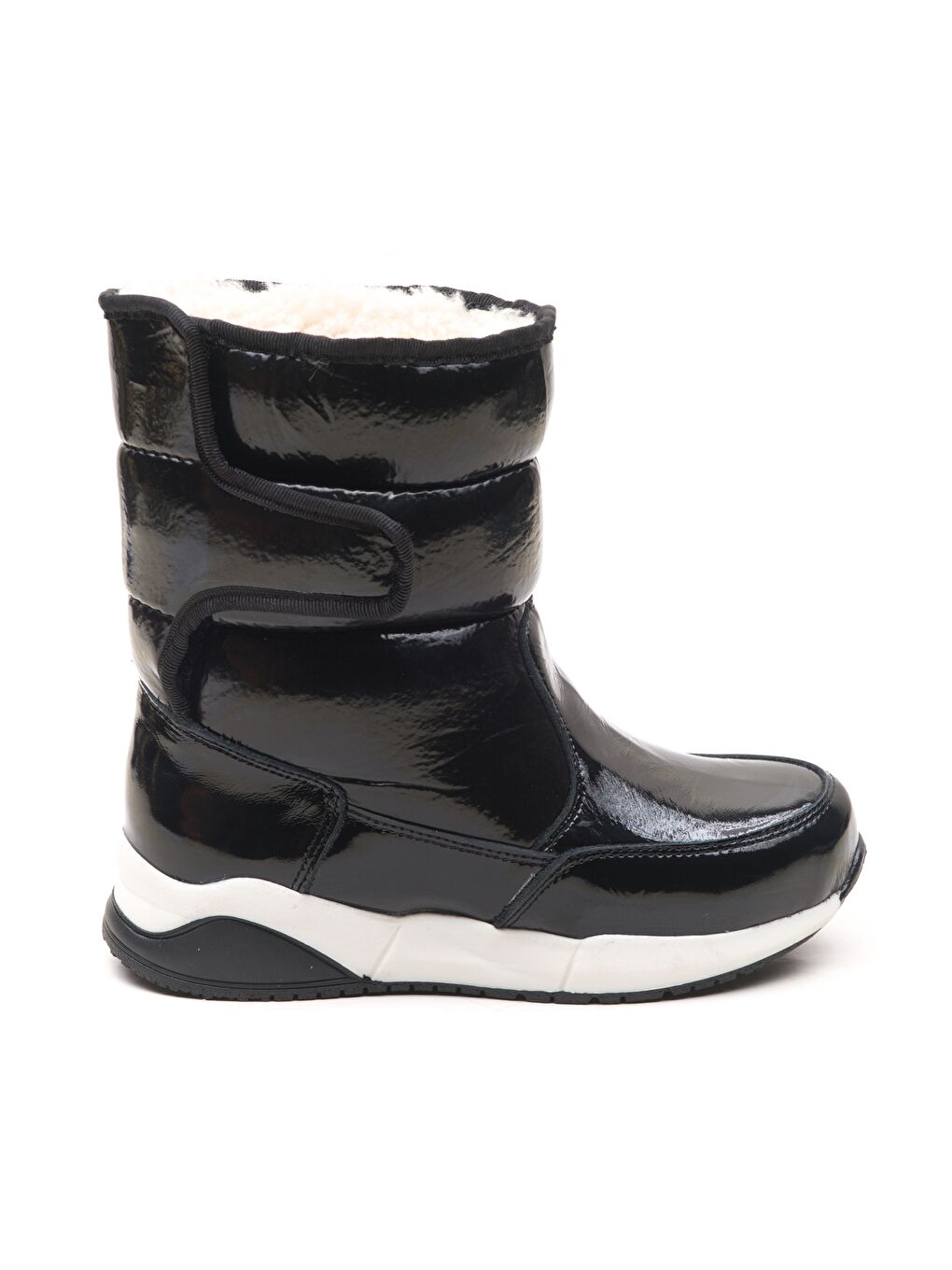 Kız Çocuk Rugan Siyah Deri Ortopedik Destekli Çocuk Bot