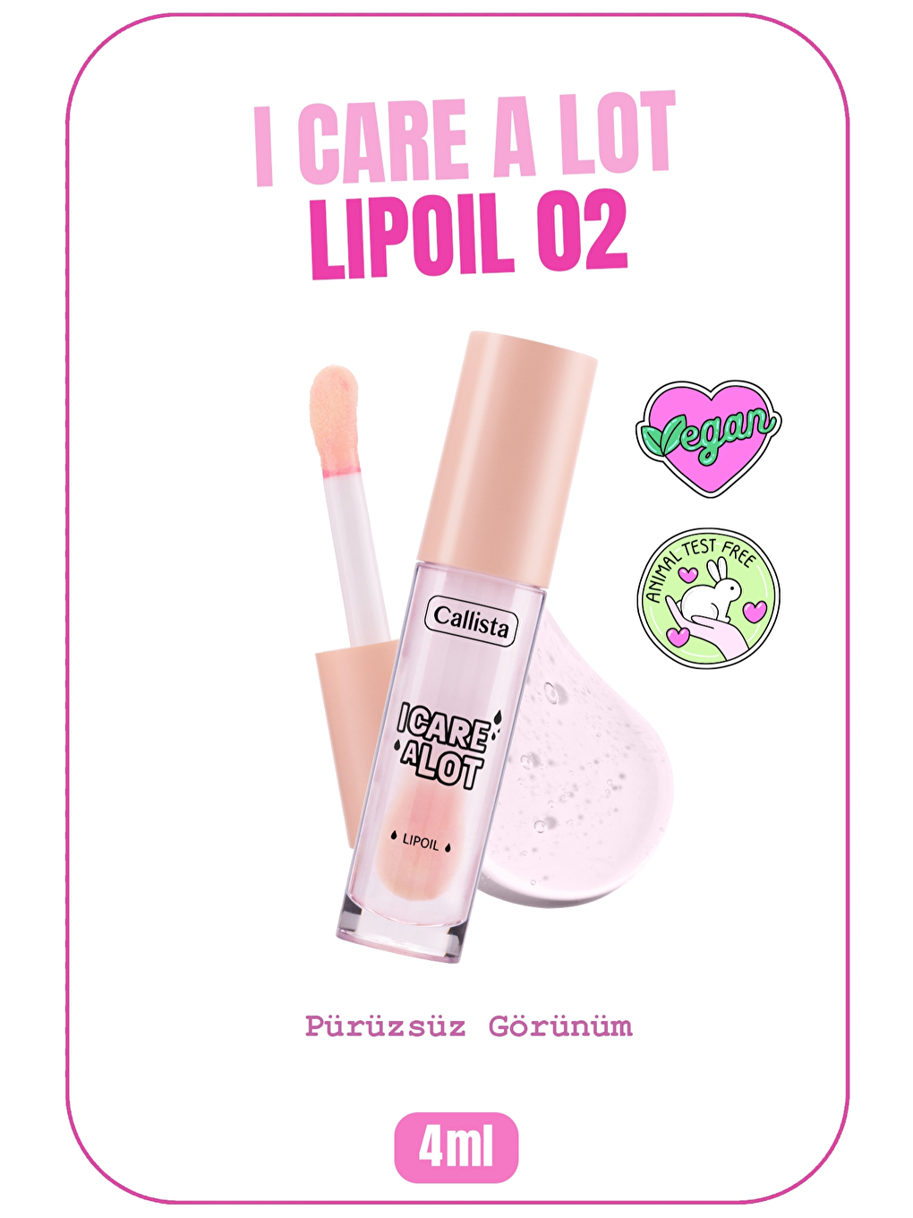 Callista Renksiz I Care a Lot Lip Oil 02 Strawberry Nemlendirici Dudak Yağı