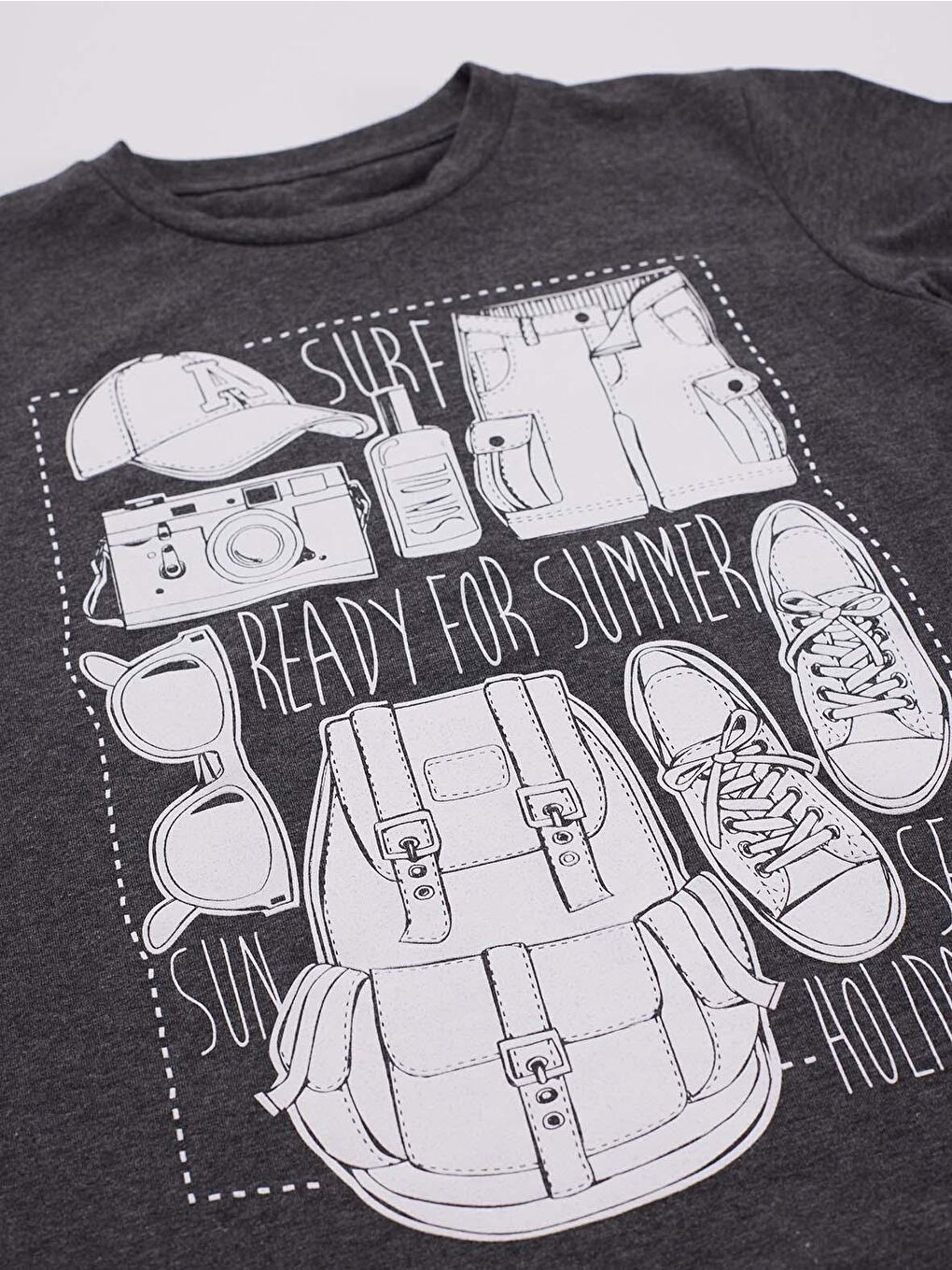 Ready Erkek Çocuk Koyu Gri Gri Şort Takım-4