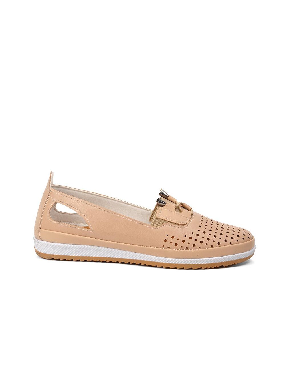 Bej 02 Nut Kadın Delikli Ayakkabı