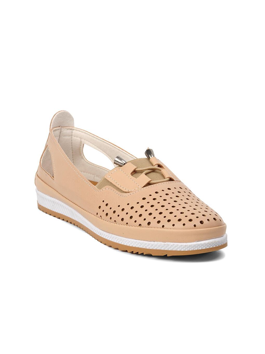 Bej 02 Nut Kadın Delikli Ayakkabı-2