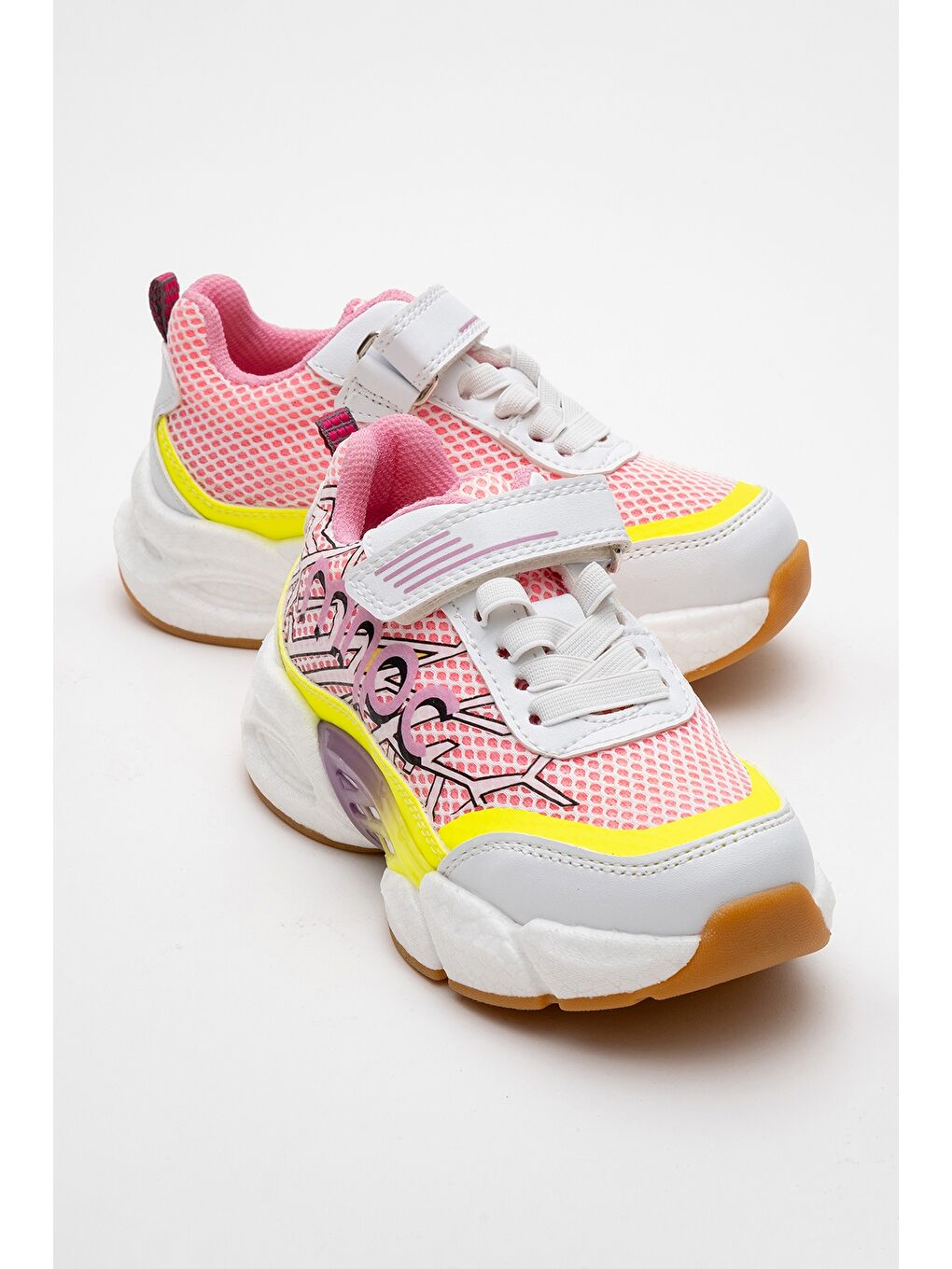 Kız Çocuk Beyaz-Pudra Günlük Spor Ayakkabı