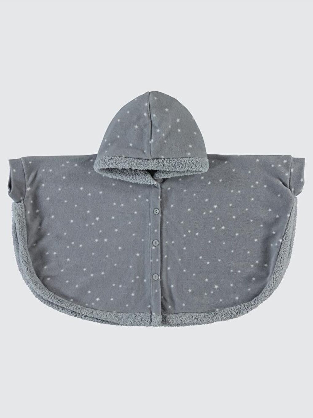 Gri Girls Yıldız Desenli 2-5 Yaş Pelerin