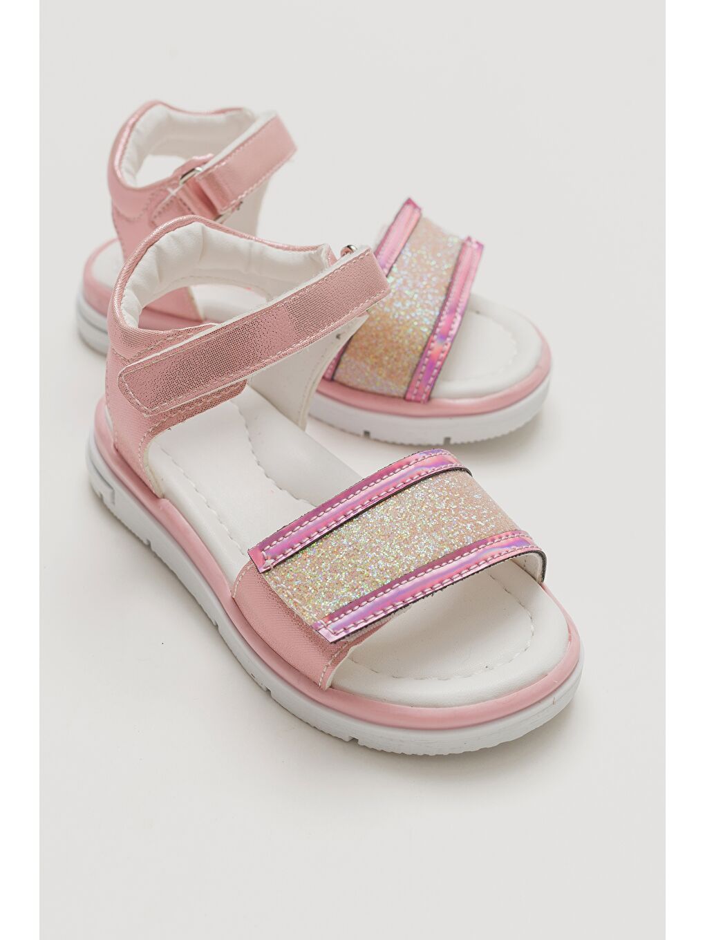 Pembe Kız Çocuk Pudra Ortopedik Destekli Çocuk Sandalet-1