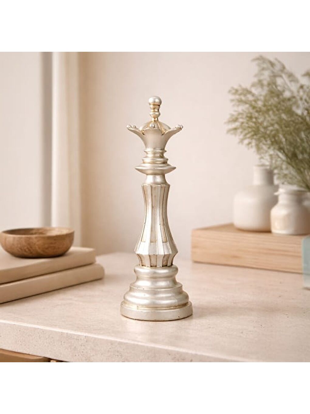 Gri Deco Vezir Dekor - Gümüş - 38 cm