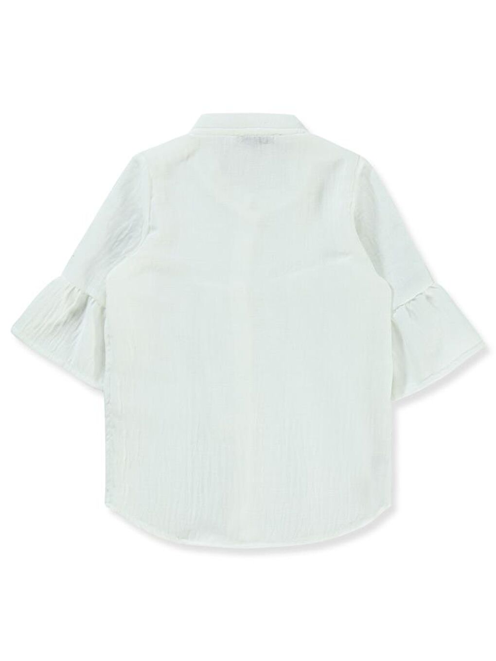 Beyaz Girls Valon Kol 6-9 Yaş Gömlek-1