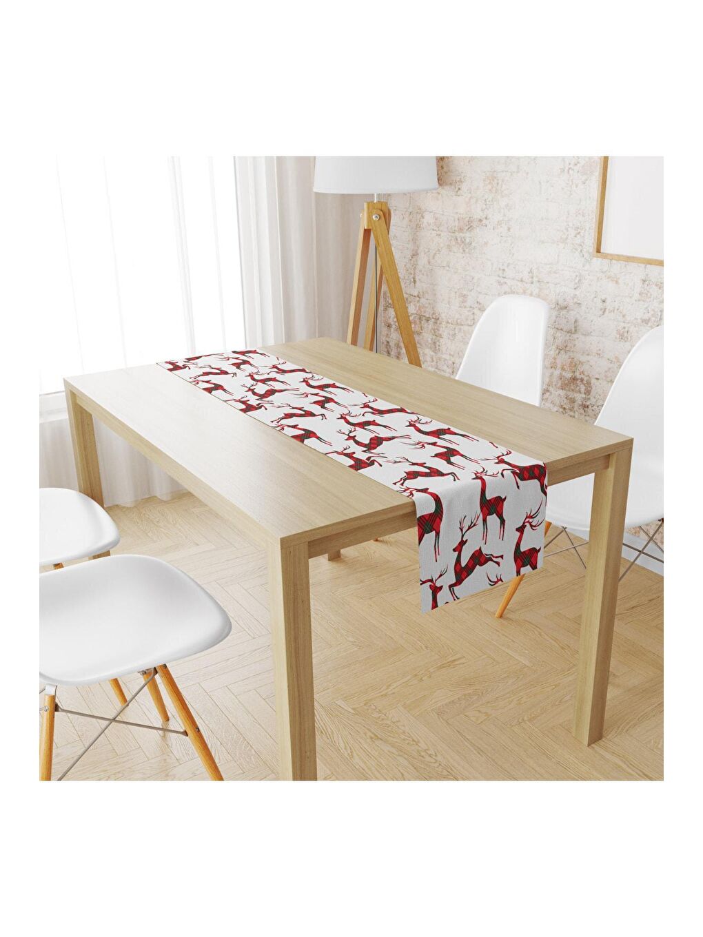 Karışık Kızmızı Geyikler Desen Runner Llrn 134 40x140 cm