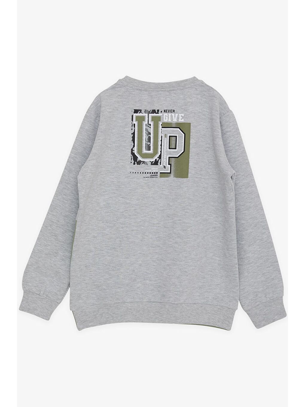Breeze Erkek Çocuk Sweatshirt Yazı Baskılı Açık Gri Melanj (8-11 Yaş) - 5