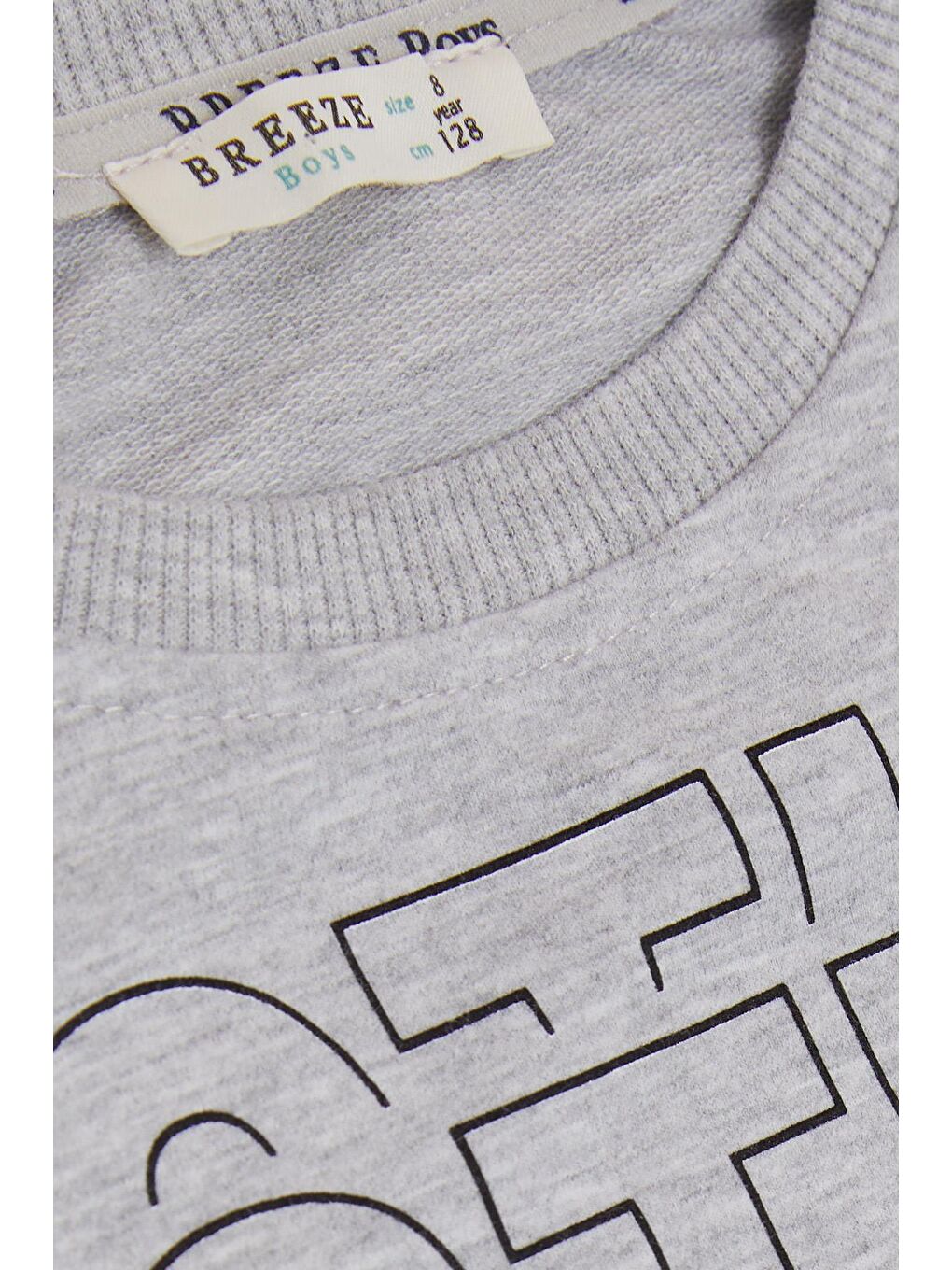 Breeze Erkek Çocuk Sweatshirt Yazı Baskılı Açık Gri Melanj (8-11 Yaş) - 6