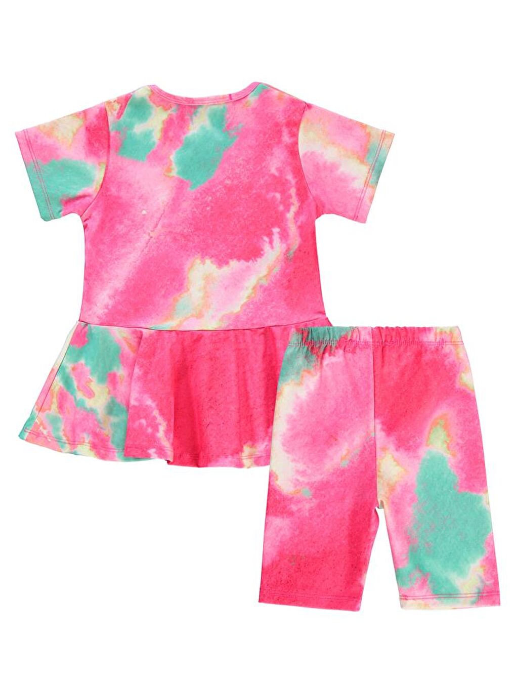 Pembe Girls Batik Desen Haşema 2-12 Yaş Mayo Set