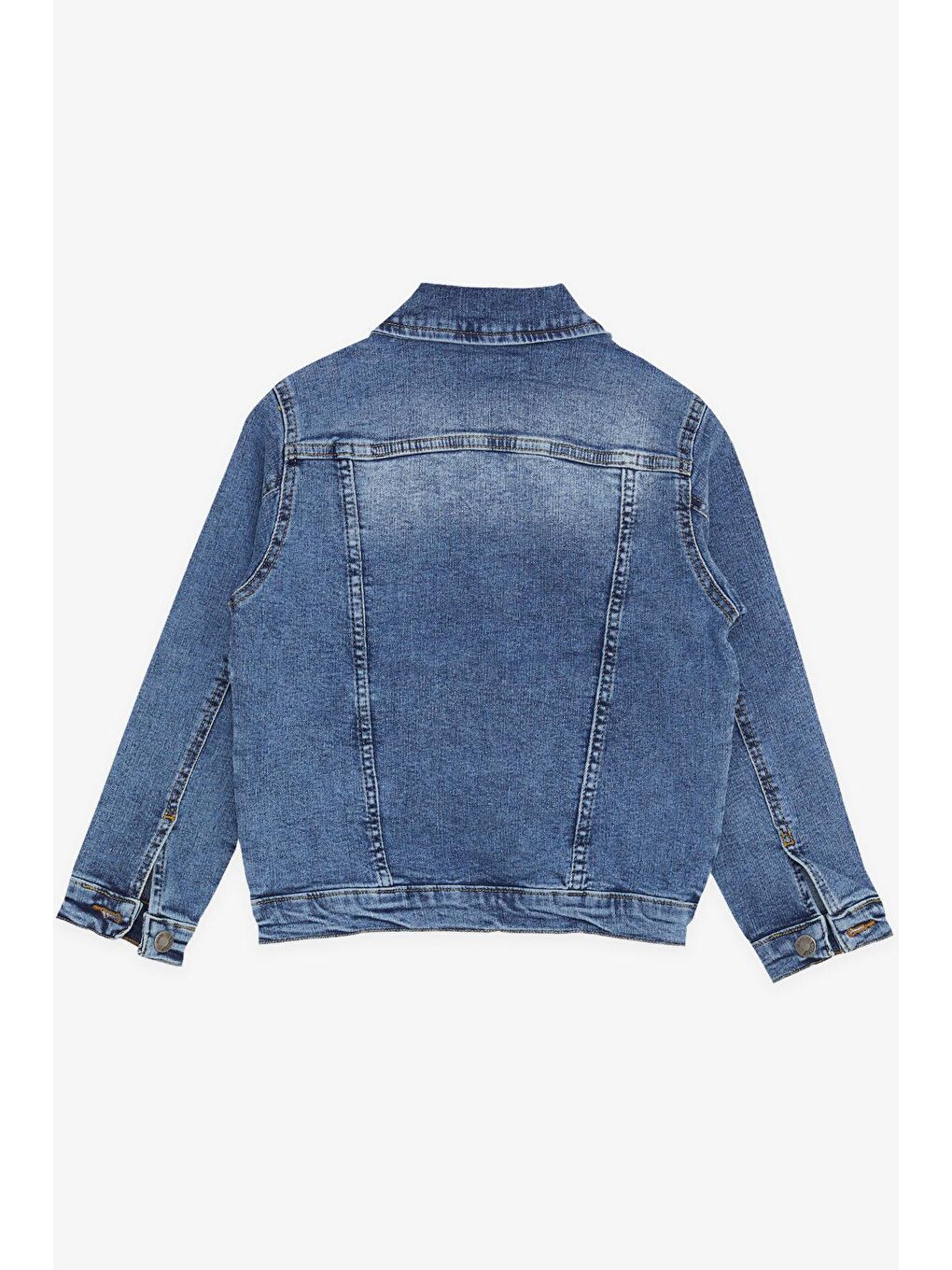 Erkek Çocuk Denim Ceket Cepli Düğmeli Mavi (8-14 Yaş)-1