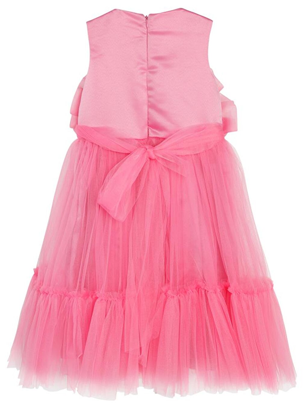 Pembe Girls Roba Çiçekli 6-14 Yaş Abiye-4