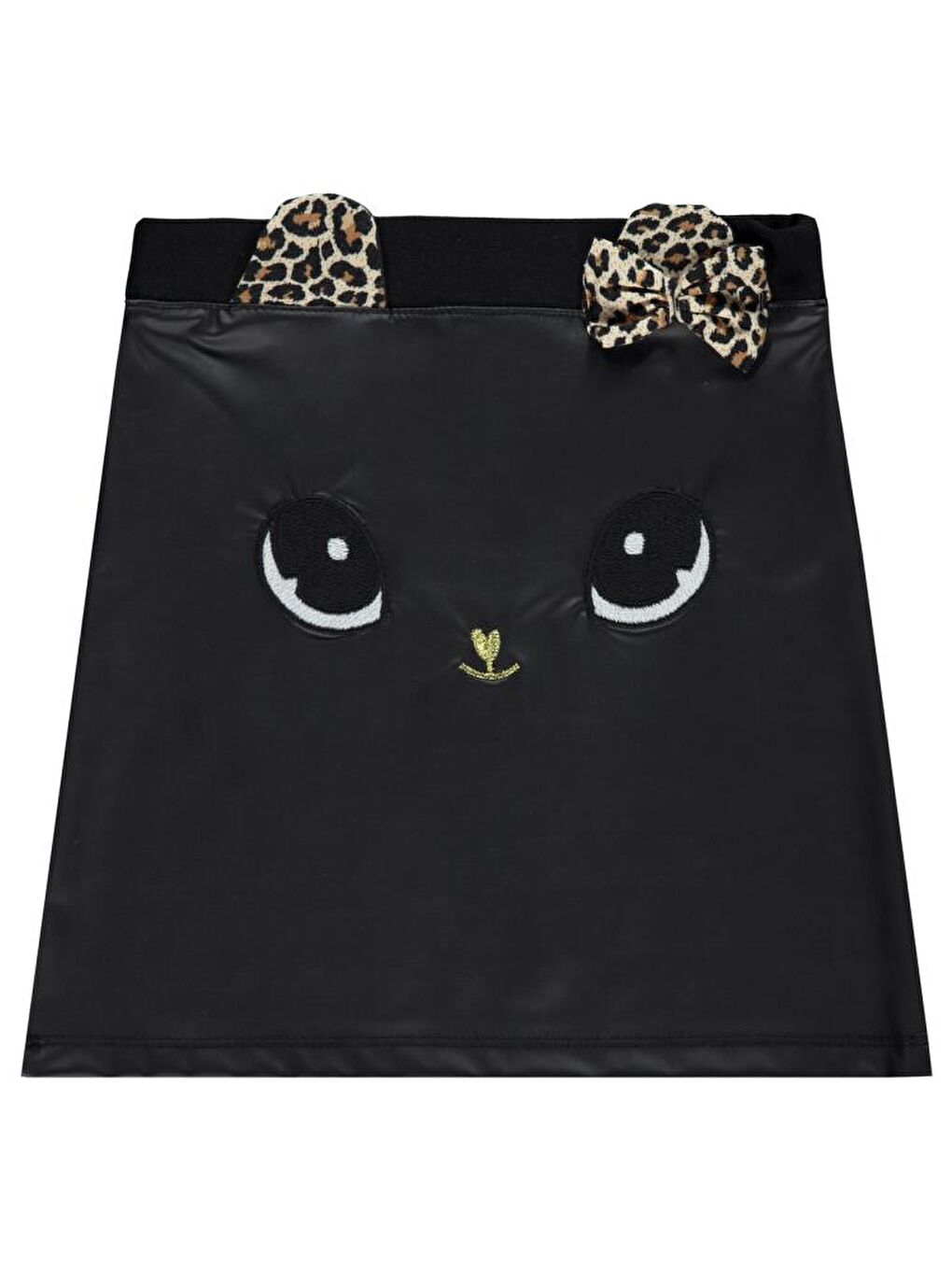 Siyah Girls Kedi Nakışlı 6-9 Yaş Etek-1