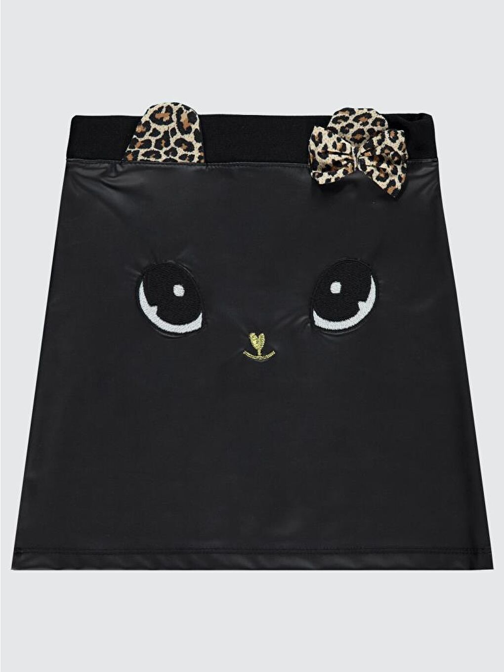 Siyah Girls Kedi Nakışlı 6-9 Yaş Etek-2