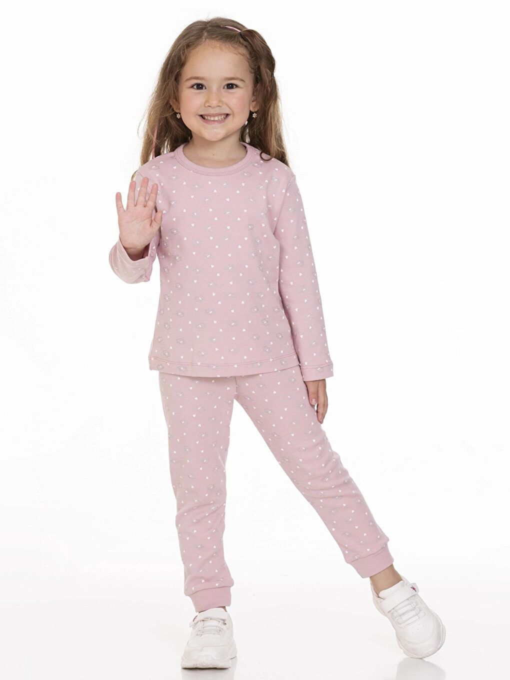 Pembe Desenli Kız Bebek Pijama Takımı 54312
