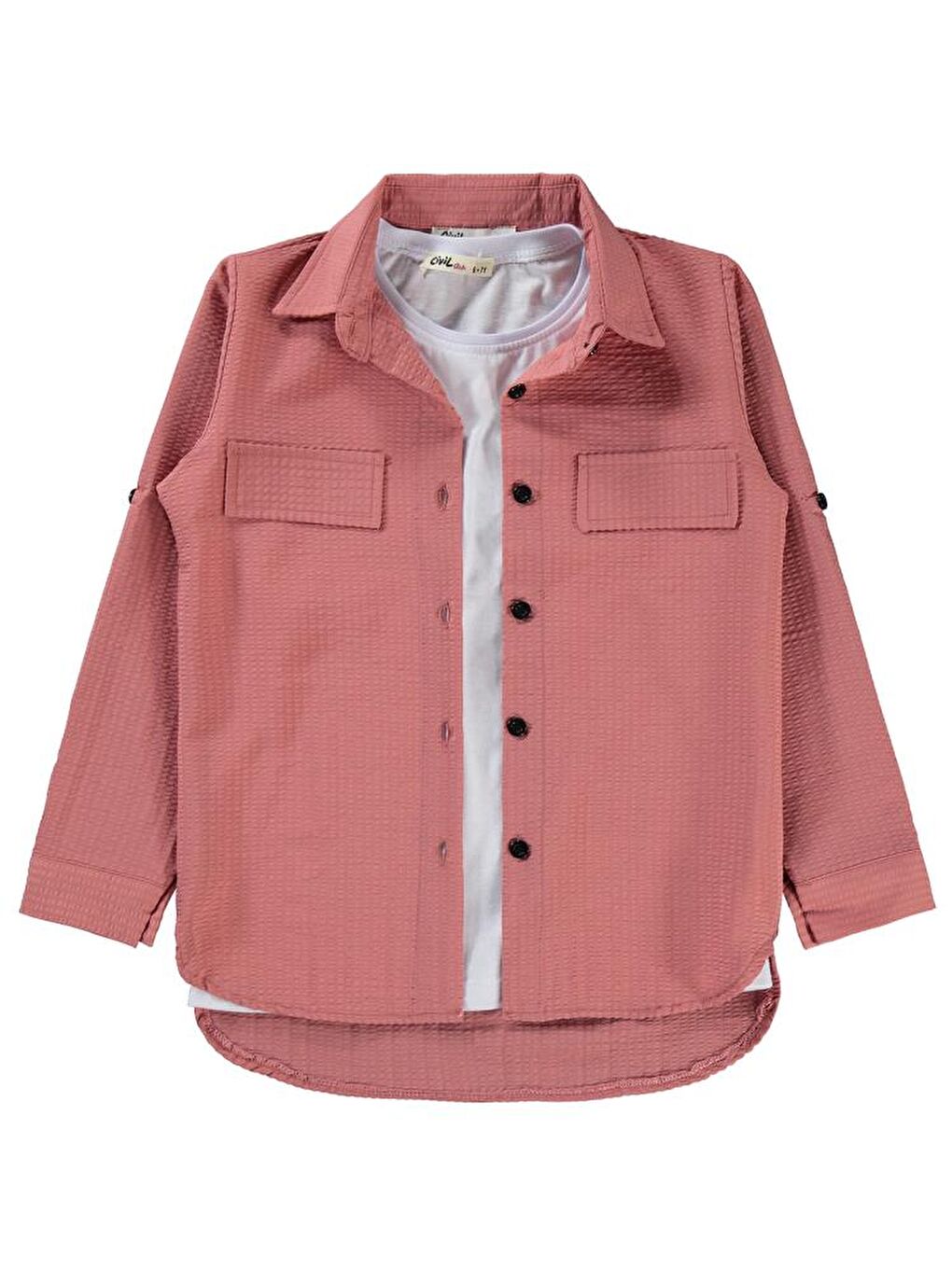 Pembe Girls Sahte Cepli 6-9 Yaş Gömlek