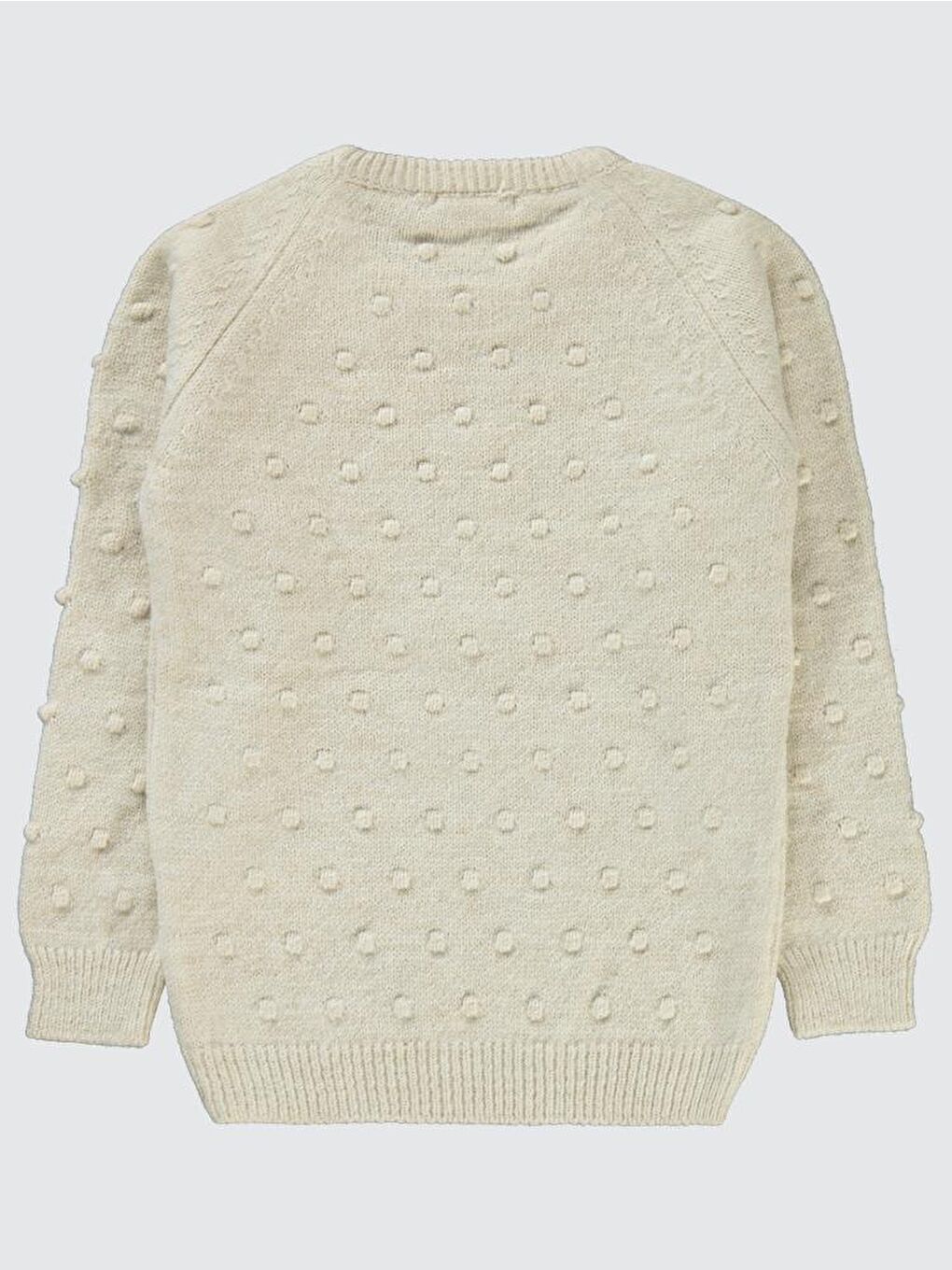 Bej Girls Nohut Desenli 6-9 Yaş Kazak-1