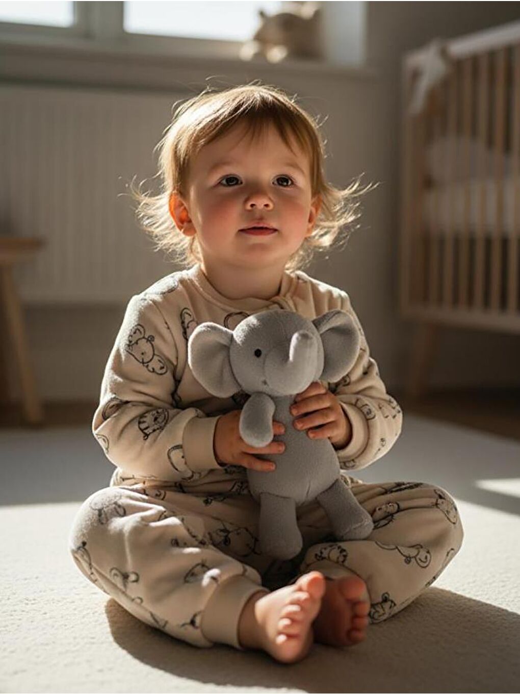 Bej Boys Sevimli Hayvanlar Empirme 60 Gr 2-5 Yaş Uyku Tulumu-2