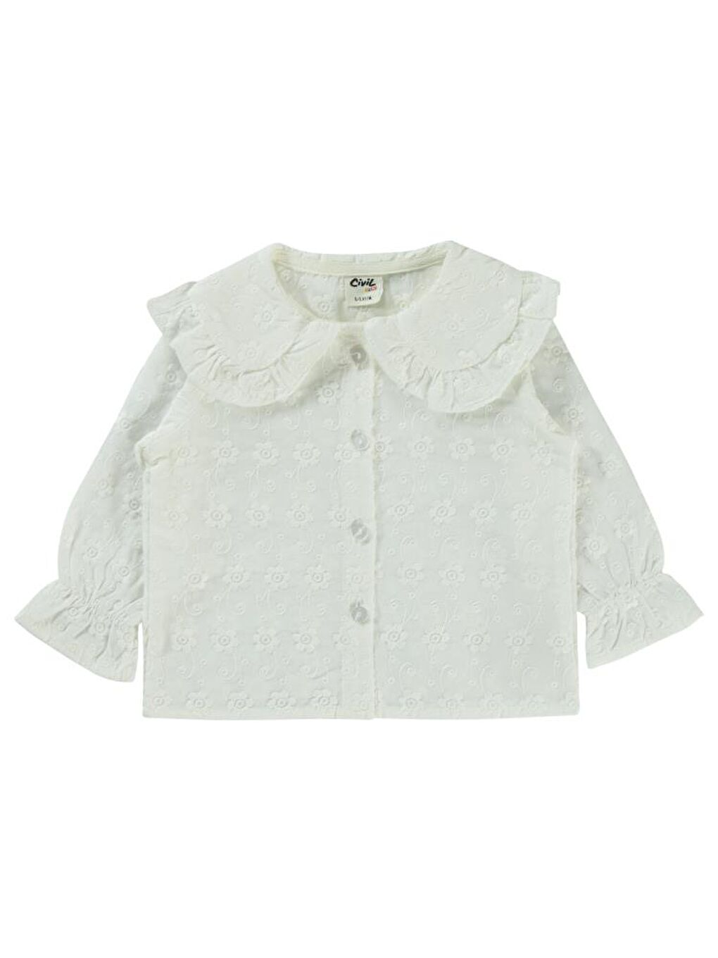 Beyaz Baby Bebe Yaka 6-18 Ay Gömlek-1