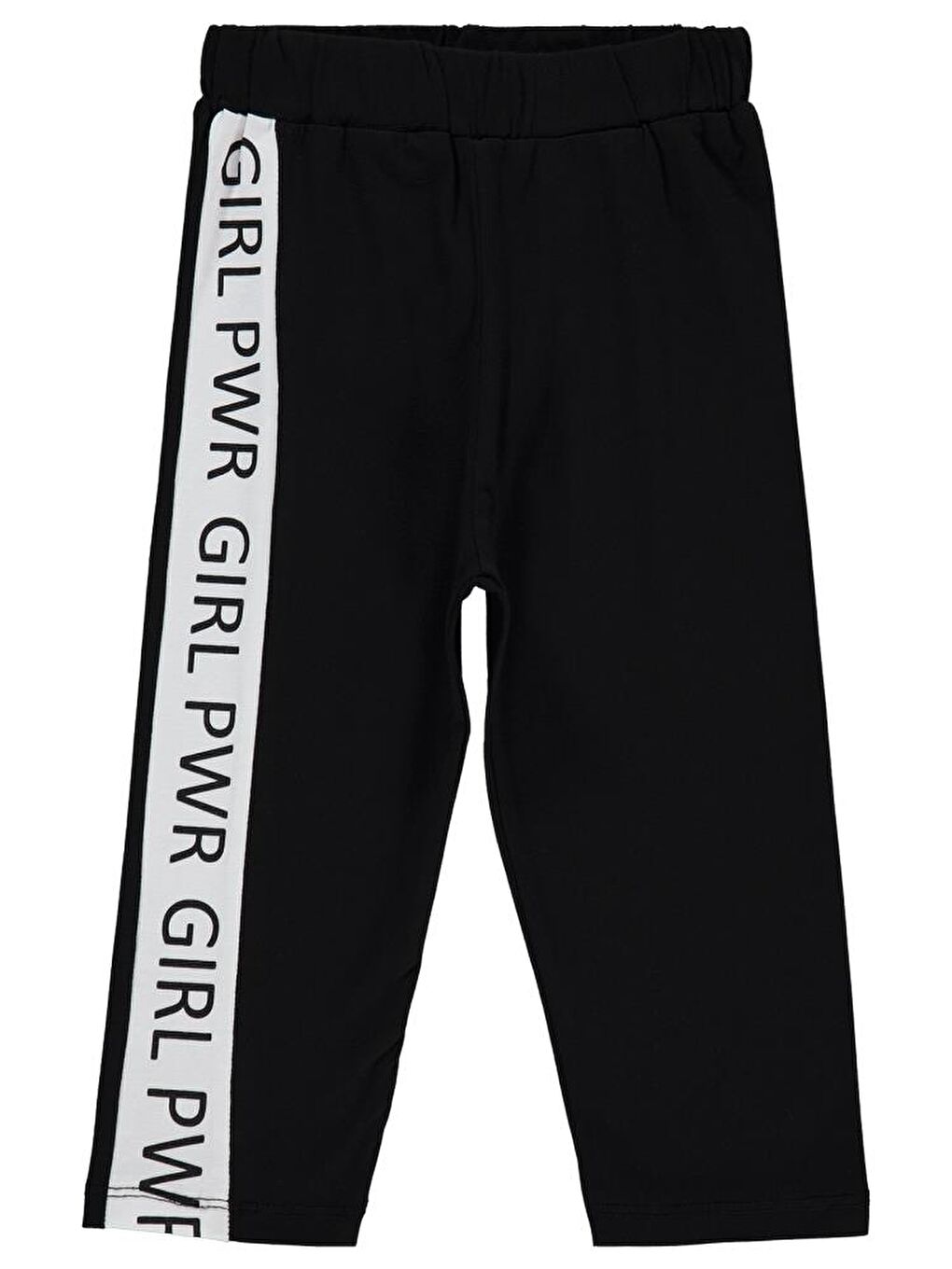 Siyah Girls Grl Pwr Baskılı 6-9 Yaş Tayt-1