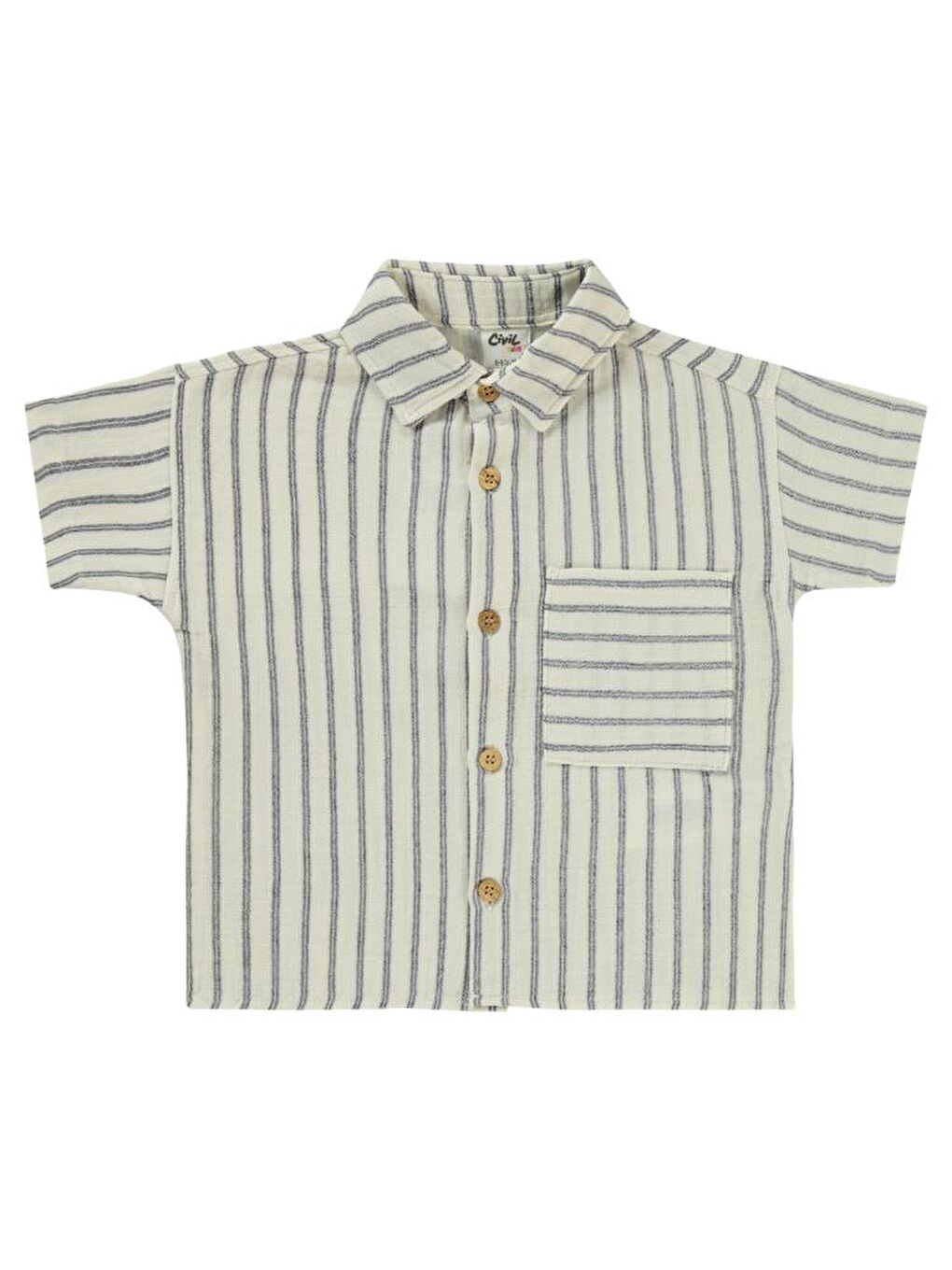 Antrasit Baby Çizgili 6-18 Ay Gömlek-1