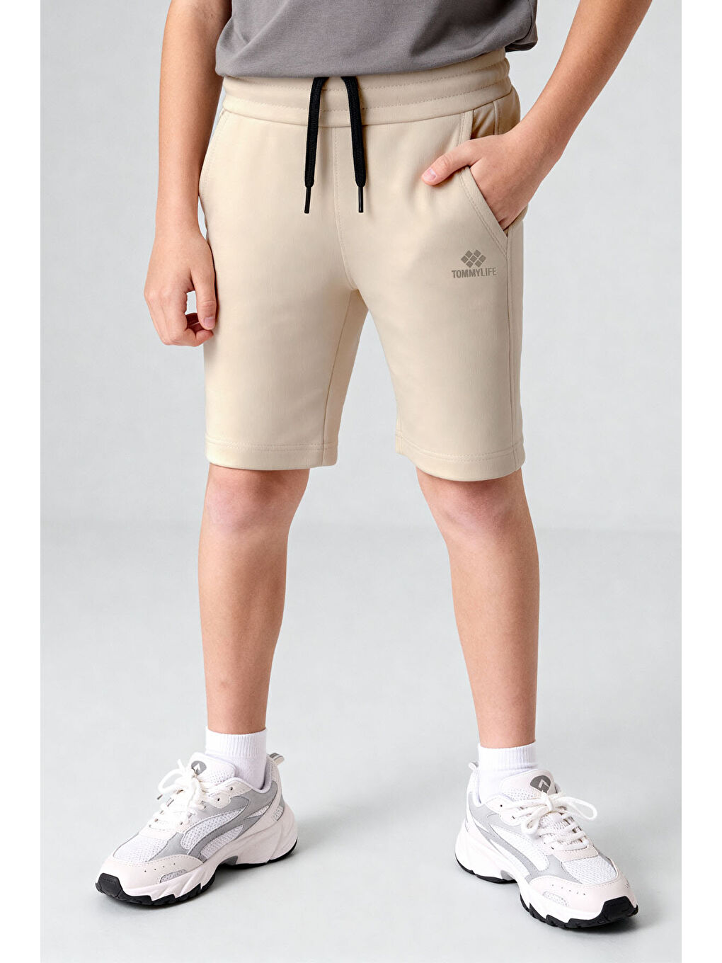 Bej Standart Fit Basic Performans Erkek Çocuk Şort - 11303-2