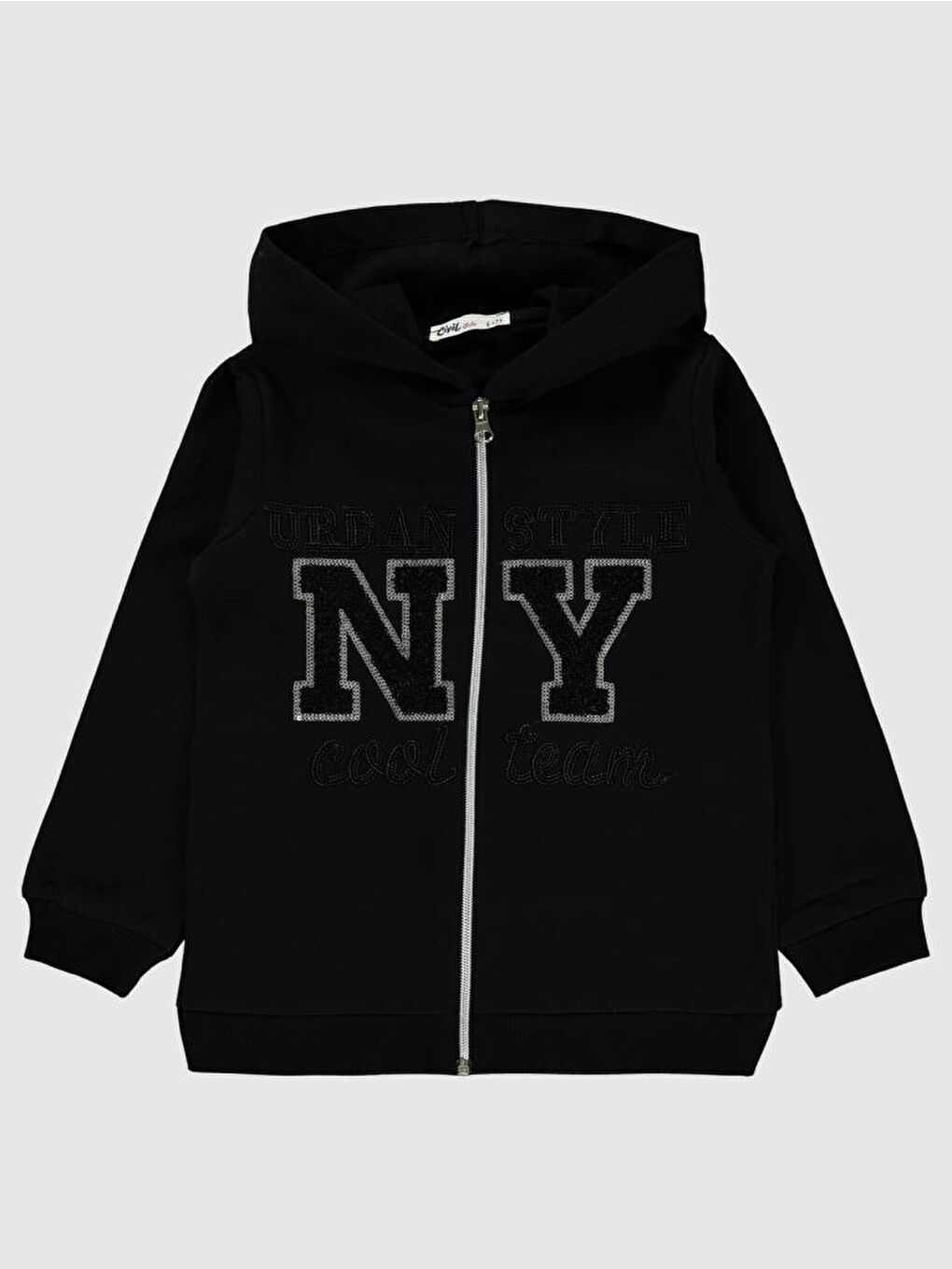 Siyah Girls Ny Nakışlı 6-9 Yaş Hırka-1