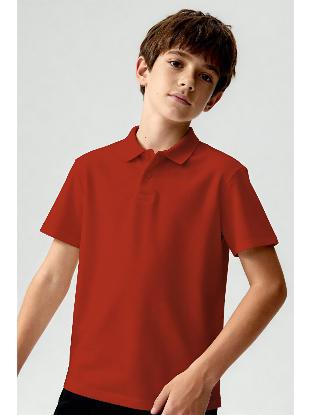 Kırmızı Fiesta Polo Yaka Standart Fit Basic Unisex T-Shirt - 11330-1