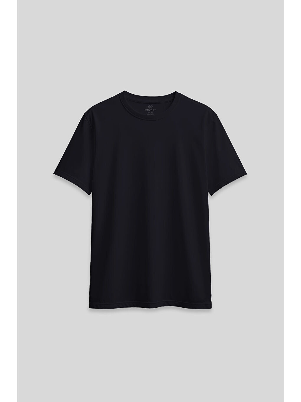 Lacivert O Yaka Standart Fit Basic Kadın T-Shirt - 97311