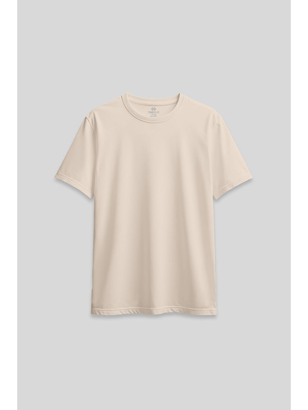 Bej O Yaka Standart Fit Basic Kadın T-Shirt - 97311