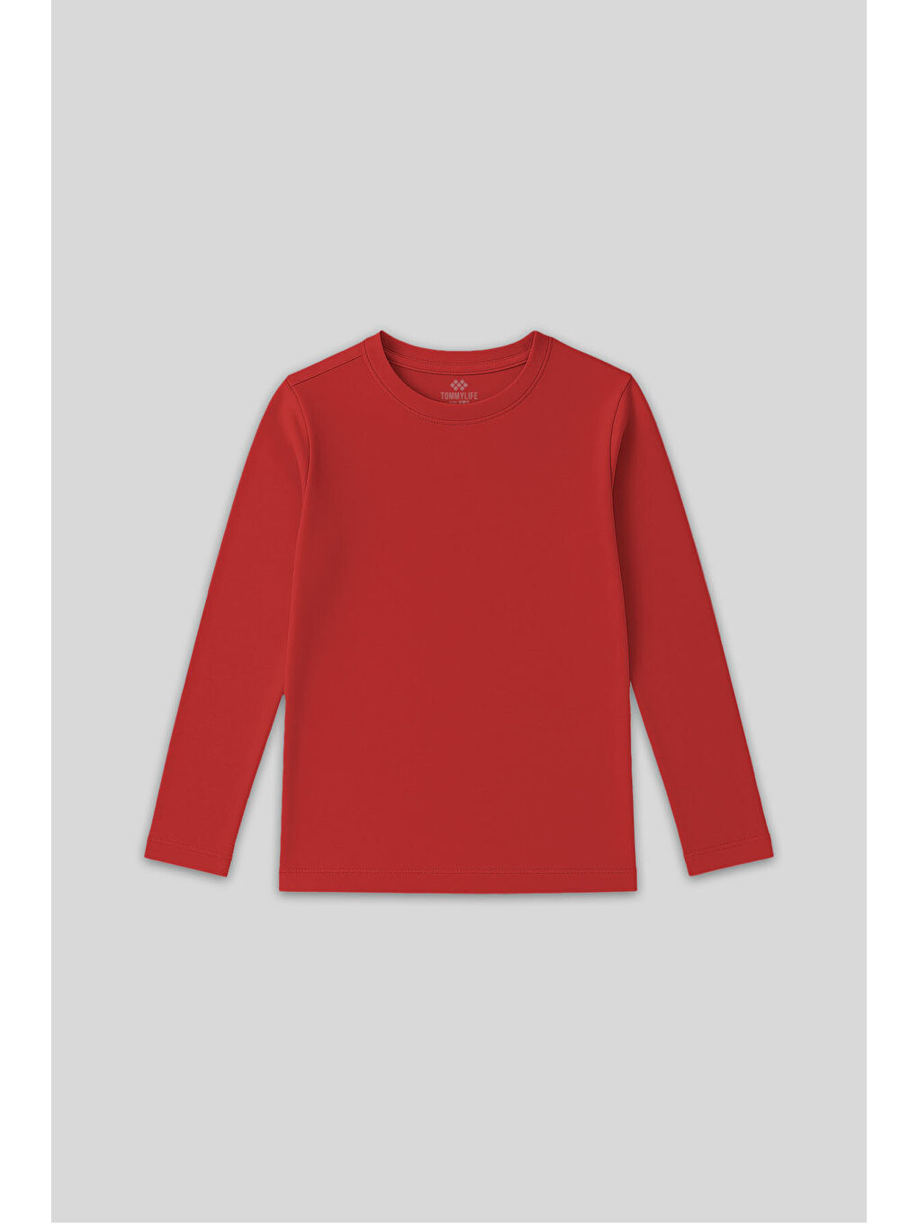 Kırmızı Fiesta O Yaka Standart Fit Basic Uzun Kollu Unisex Çocuk T-Shirt - 11329