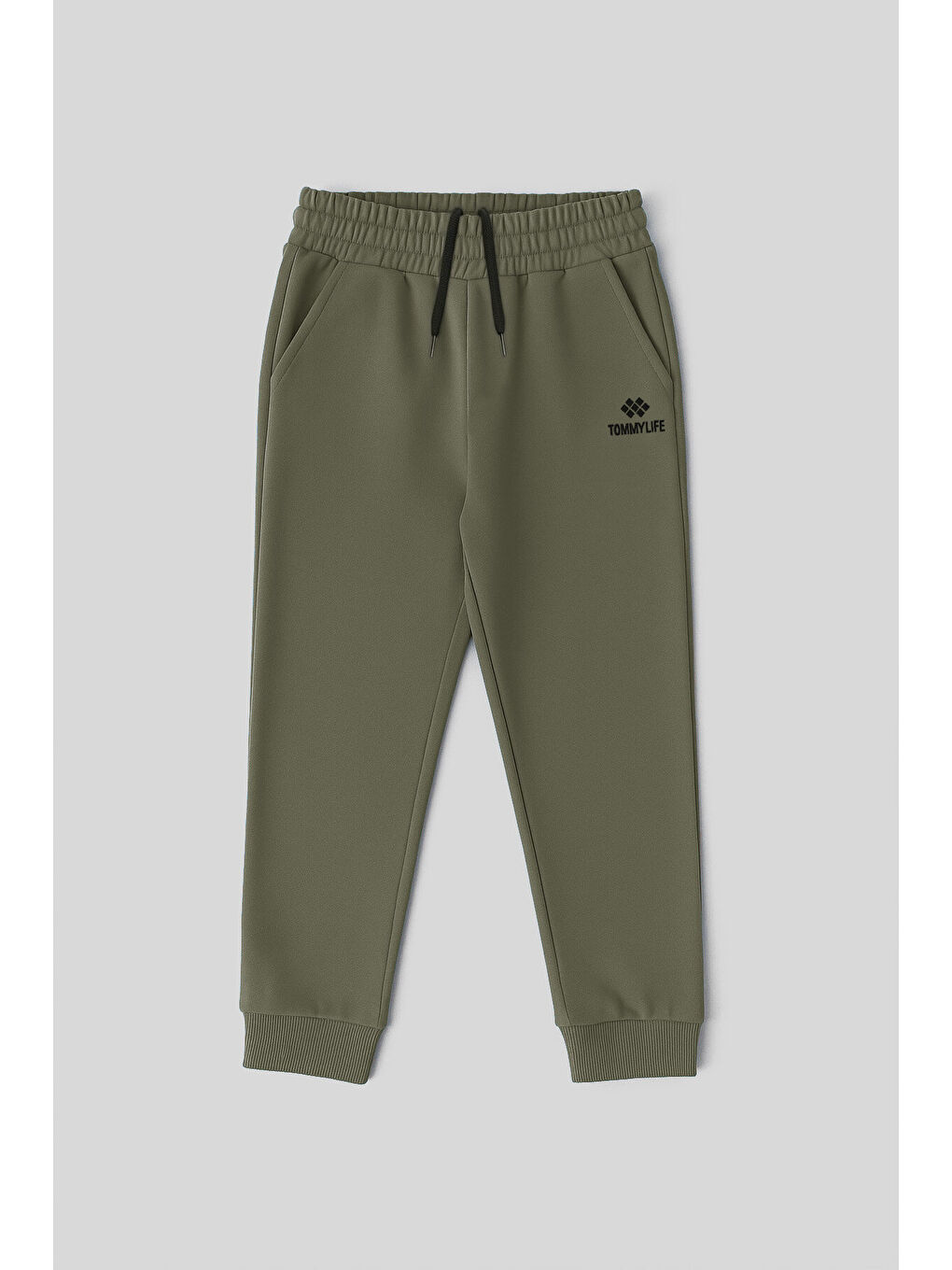 Haki Standart Fit Manşetli İnce Erkek Çocuk Eşofman Alt - 11205