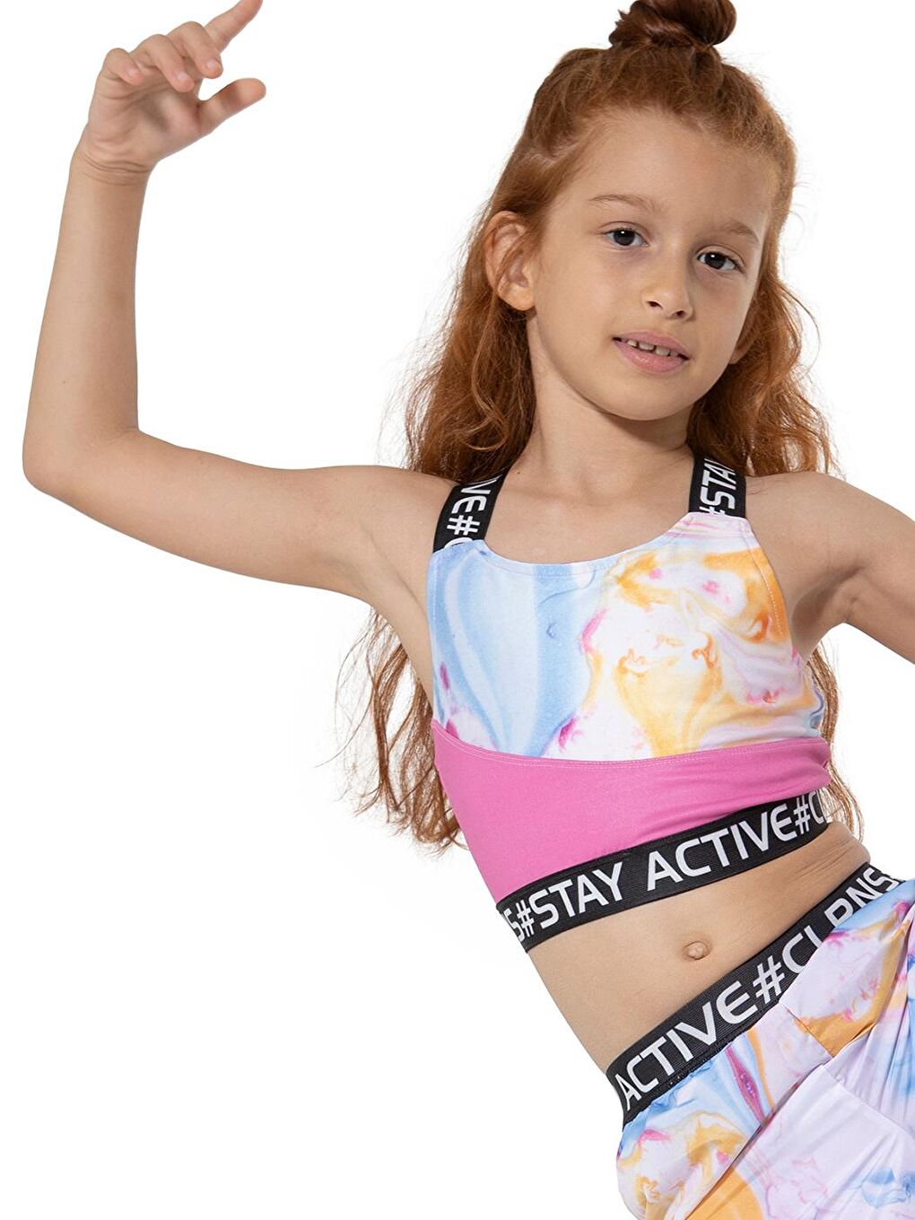 colorinas Pembe Stay Active Kız Çocuk Crop Spor Atlet