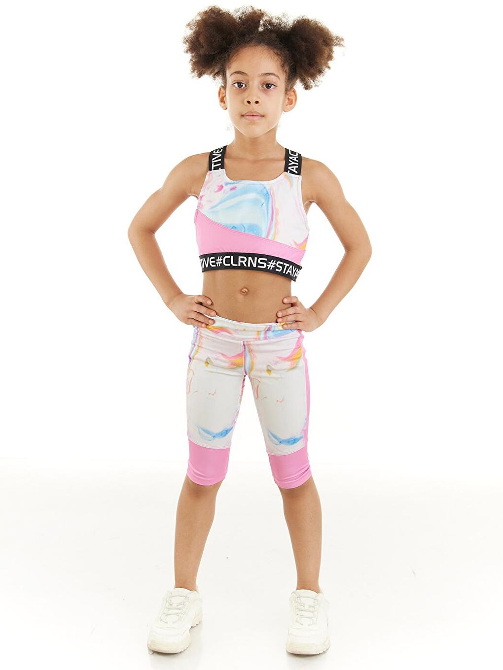 colorinas Pembe Stay Active Kız Çocuk Crop Spor Atlet - 2