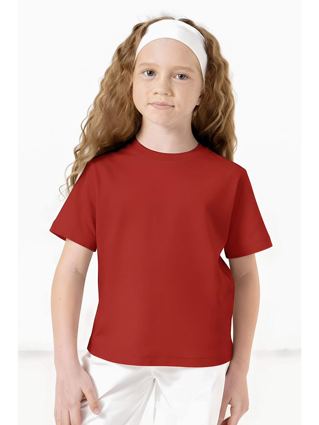 Kırmızı Fiesta O Yaka Standart Fit Basic Unisex Çocuk T-Shirt - 11328-2