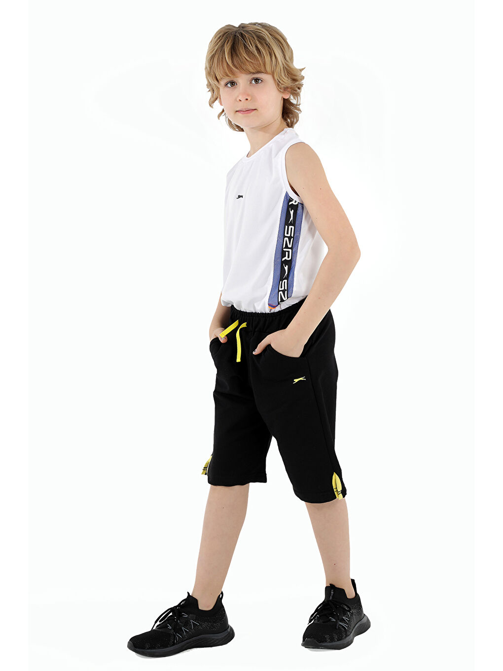 SLAZENGER PATTON Erkek Çocuk Şort Siyah - 4
