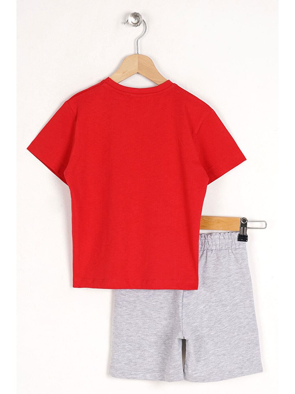 Kırmızı Bisiklet Yaka Lımıted Baskılı Erkek Çocuk Şortlu Takım-6