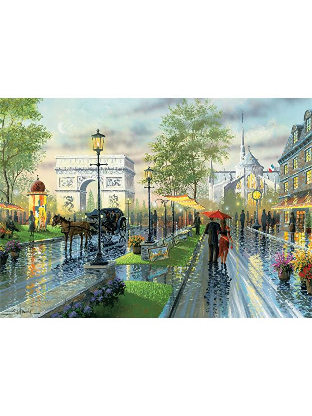 Art Puzzle Karışık 1000 Parça Puzzle Bahar Gezintisi, Paris